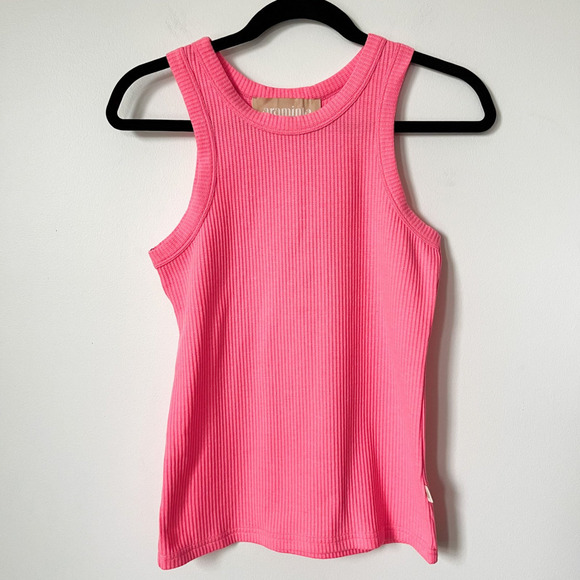 Araminta James Tops - NWT Araminta James The Everyday Tank Watermelon Pink Waffle Knit Women XS Beach‎